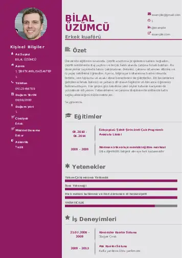 Kuaför Cv Örnekleri cv indir